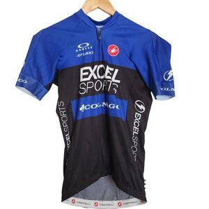 Castrelli Large Blue Full Zip Cycling Jersey Large Blue Black